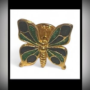 Costume Enamel Butterfly Lapel Pin #7592